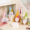 Figura Decorativa Fofa com Tema de Hong Kong e Flores Pequenas, Boneca Gnomo de Pelúcia, Figura de Velho Sem Rosto Rudolph