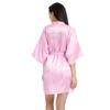 Amazon Madrinha de Honra Cor Sólida Camisola Feminina Sexy Strass Robe de Madrinha Curto Roupão