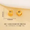 Plata 925 Chapada en Oro Zirconia Cuadrada Cuentas de Transferencia DIY Pulsera de Cristal Cuentas Espaciadoras Cuadradas Accesorios para Ensartar