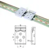 Hebilla de Riel Guía Industrial DIN35mm HS-A35 Soporte de Montaje Fijo Aleación de Aluminio Hebilla Blanca Negra