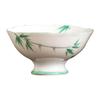 Taza de pie alto de bambú verde pintada a mano de fábrica, taza de té pequeña, exquisita taza maestra, taza individual, porcelana blanca Dehua, juego de té kung fu, taza de té