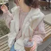 Suéter de punto trenzado rosa suave estilo japonés para mujer, engrosado para otoño e invierno, estilo perezoso moderno, cárdigan corto de punto, talla única