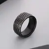 Anel Personalizado de 10mm de Largura com Textura Martelada de Losango Estilo Antigo para Homens Moda Tendência Anel de Alta Qualidade Anel Único