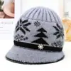 Chapéu de Inverno Feminino 2026 Novo Estilo Chapéu Balde de Proteção contra Frio Chapéu Quente de Mãe Meia-idade e Idosos Chapéu de Lã Tricotado Espessado com Veludo
