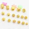 Cuentas de la suerte de oro antiguo, cuentas huecas hechas a mano, pulsera, collar, cuentas de barril, cuentas sueltas, accesorios de joyería al por mayor