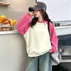 Suministro transfronterizo 2026 sudadera degradada para niñas estampado de dibujos animados manga larga para niños forrada de polar cuello redondo camiseta básica moderna