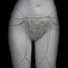 Tanga Borboleta Europeia e Americana Personalizada Transfronteiriça com Strass Integral para Mulheres, Corrente Corporal de Biquíni Exagerada Sexy para Boate e Praia