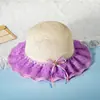 Chapéus Infantis Meninas Verão Proteção Solar Chapéu de Sol Bebê Tricotado Respirável Chapéu de Palha Lazer ao Ar Livre Chapéu de Praia