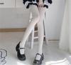 Meia-calça Branca de Seda Estilo Japonês Jk Lolita Veludo 80D Meia-calça Branca Feminina Meia de Base Fina Lolita Seda Preta