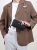 Bolsa Clutch Masculina Couro Envolto à Mão Couro Macio Clutch Zíper Duplo Carteira Multi-Compartimentos para Cartões Negócios Clutch de Grande Capacidade