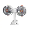 Ventilador de clip artículo popular transfronterizo gran potencia de viento ventilador de doble cabezal ventilador de pared para dormitorio ventilador para acampar al aire libre ventilador de circulación