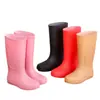 Botas de Lluvia Rojas de Caña Alta Nuevas de Suela Gruesa para Mujer, Ligeras y Modernas, para Senderismo en el Bosque, Impermeables, Forradas de Lana Polar, Zapatos de Goma Antideslizantes