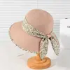 Sombrero de Paja Pequeño con Lazo Floral para Mujer, Sombrero de Paja de Estilo Pastoral de Verano, Hace que la Cara Parezca Más Pequeña, Sombrero de Sol para Protección Solar al Aire Libre