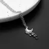 Joyería Transfronteriza Europea y Americana, Joyería de Plata Simple, Hoja con Forma de Corazón, Espina, Lazo, Colgante de Planta, Accesorios de Estilo Nicho al por Mayor