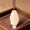 Colgante Afgano de Polvo de Raíz de Loto para Mujer, Hebilla de Paz de Nuevo Estilo Chino, Buda, Pixiu, Loto, Candado Ruyi, Collar de Jade Natural