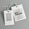 Tarjeta Etiqueta de Ropa, Etiqueta de Marca Simple y a la Moda, Papel Sintético, Pegamento Suave Translúcido, Etiqueta Impermeable de PVC a Prueba de Desgarros