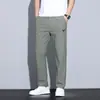 Pantalones Casuales de Seda de Hielo para Hombre, Pantalones Delgados Elásticos Rectos Ajustados de Verano, Nuevo Modelo 2025, Pantalones Frescos y Transpirables para Hombre para el Verano