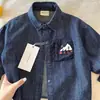 Camisa de Mezclilla para Niños 2026 Otoño Manga Larga Holgada Casual Chaqueta para Niños, Bebés y Niños Pequeños Camisa de Cuello Campana, Ropa para Niños