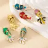 Colgante Pequeño de Carpa Móvil Chapado en Cobre y Oro Transfronterizo Europeo y Americano para Colgante de Joyería de Moda DIY para Mujer de Alta Gama