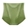 Nuevos Pantalones de Jacquard Estampado Estilo Chino de Cintura Alta Moldeadores Ligeros con Refuerzo de Seda Extendido en la Entrepierna Triángulo Completo de Cadera Ropa Interior de Seda Helada para Mujer