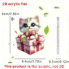 Chaveiro Pingente de Gatinho Vestido Rosa Criativo de Páscoa em Acrílico Transparente Transfronteiriço Decoração de Bolsa Presente de Feriado