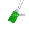 Nuevo Colgante de Plata Chapada Estilo Chino Incrustado con Calcedonia Verde Completa, Jade Natural, Ágata Verde, Jade Disponible en Múltiples Colores