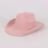 Chapéu de feltro de cor sólida de origem transfronteiriça, chapéu de jazz retrô britânico, chapéu de cavalheiro de aba plana para homens e mulheres, chapéu de topo plano da Amazon