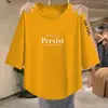 Desconto de última hora blusa feminina de sete mangas primavera e verão nova camiseta solta modeladora roupa para mães de meia-idade e idosas que cobre a barriga