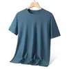 40-110 kg Usable de manga corta unisex talla grande holgado cuello redondo casual deportivo prenda exterior de media manga camiseta base superior