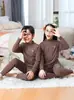 25 Conjunto de Roupa Íntima Térmica Infantil com Gola Alta Outono e Inverno, Cores Sólidas, Para Meninos e Meninas, Pijama de Bebê
