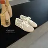 Zapatillas de Entrenamiento Retro Alemanas de Cuero Genuino para Mujer, Nuevo Estilo Primavera 2026, Zapatos Casuales Planos, Tenis Transpirables con Cordones, Zapatillas Deportivas de Tabla