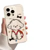 Funda floral para cachorro adecuada para Apple 16PROMAX, funda suave para iPhone 15Plus, 14 estilo fresco, 13 diseño divertido