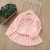 Conjunto de cárdigan para 5 niñas, nueva colección otoño 2025, lindo conjunto de vestido para niñas, conjunto de suéter para niñas