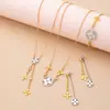 Nueva Moda Lujo Ligero Dos Tonos Collar, Pendientes, Pulsera de Trébol de Cuatro Hojas, Estilo de Nicho Versátil de Gama Alta, Venta al por Mayor Popular Transfronteriza