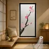 Película de Vidrio con Impresión UV Transfronteriza Ramas de Flor de Cerezo Pegatinas Decorativas para Puertas y Ventanas Venta al por Mayor