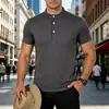 Nueva Camiseta Polo de Manga Corta con Cuello Alto Estilo Retro Americano para Hombre, Corte Ajustado con Bolsillos, Top de Ropa para Hombre al por Mayor
