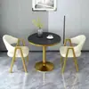Juego de mesa y sillas de balcón pequeñas, mesa de recepción simple para oficinas de ventas, mesa redonda pequeña para cafeterías y teterías, mesa de recepción