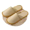 En stock pantuflas desechables de hotel cinco estrellas pantuflas de lino para casa de huéspedes hotel salón de belleza pantuflas de viaje portátiles