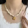 Collar Corazón de Piedra Volcánica Dopamina Colorido con Cuentas Accesorio para Mujer Diseño de Nicho Cadena para Clavícula Estrella de Mar Gargantilla Colgante