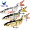 Conjunto de Iscas Artificiais Biónicas de Minhoca para Peixe com Múltiplas Seções Longo Alcance Afundamento Lento 10Cm10G Peixe Artificial de 9 Seções Isca Dura Luya