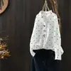 Camisa Blanca de Algodón Puro Estampada con Lunares Decorativos de Dibujos Animados para Mujer, Manga Larga, Primavera y Verano, Delgada, Estilo Japonés, Dulce, Versátil, Camisa Base