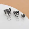 Joias de prata de lei S925 Acessórios de prata tailandesa atacado diy feito à mão oco retrô Pingente de lótus acessórios para pulseira