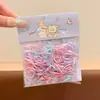 Elásticos de cabelo descartáveis em cores de doce para meninas, elásticos de cabelo de alta elasticidade que não danificam o cabelo, acessórios de cabelo