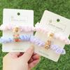 Lindo Osito Niña Corazón Intestino Delgado Banda para el Cabello Cola de Caballo Cuerda para el Cabello Tocado Pulsera para Novia de Niña Alta Elasticidad No Daña el Cabello
