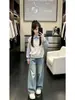 Conjunto de Otoño Temprano para Niñas 2026 Nuevo Estilo: Conjunto de Dos Piezas Súper Lindo para Niños Mayores - Conjunto de Top Falso de Dos Piezas y Jeans