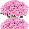Flor de Rosa 51cm Flor Artificial de Gama Alta Día de San Valentín Plástico Flor Falsa Ramo Decoración del Hogar Sala de Estar Mesa de Comedor Arreglo Floral Decoración