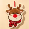 Venta al por mayor de fábrica de toallas de mano nuevas con bordado de dibujos animados navideños y correa para colgar, adecuadas para la limpieza del baño y la cocina