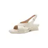 Sandalias Abiertas para el Día a Día con Punta Cuadrada y Tacón Grueso de 4 cm, Estilo Primavera y Verano, Modernas, Casuales, Versátiles, Sandalias Caladas Transpirables para Mujer