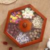 Caja de Dulces de Madera Chinoiserie Dividida con Tapa Caja de Dulces para Boda Caja de Almacenamiento de Escritorio Semillas de Melón Bocadillos Plato de Frutas para Bocadillos