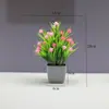 Flores Artificiais de Simulação Decorações Criativas para Mesa de Casa Flores de Plástico Grama Artificial Plantas Verdes Decorações de Interior Mini Decorações Bonsai